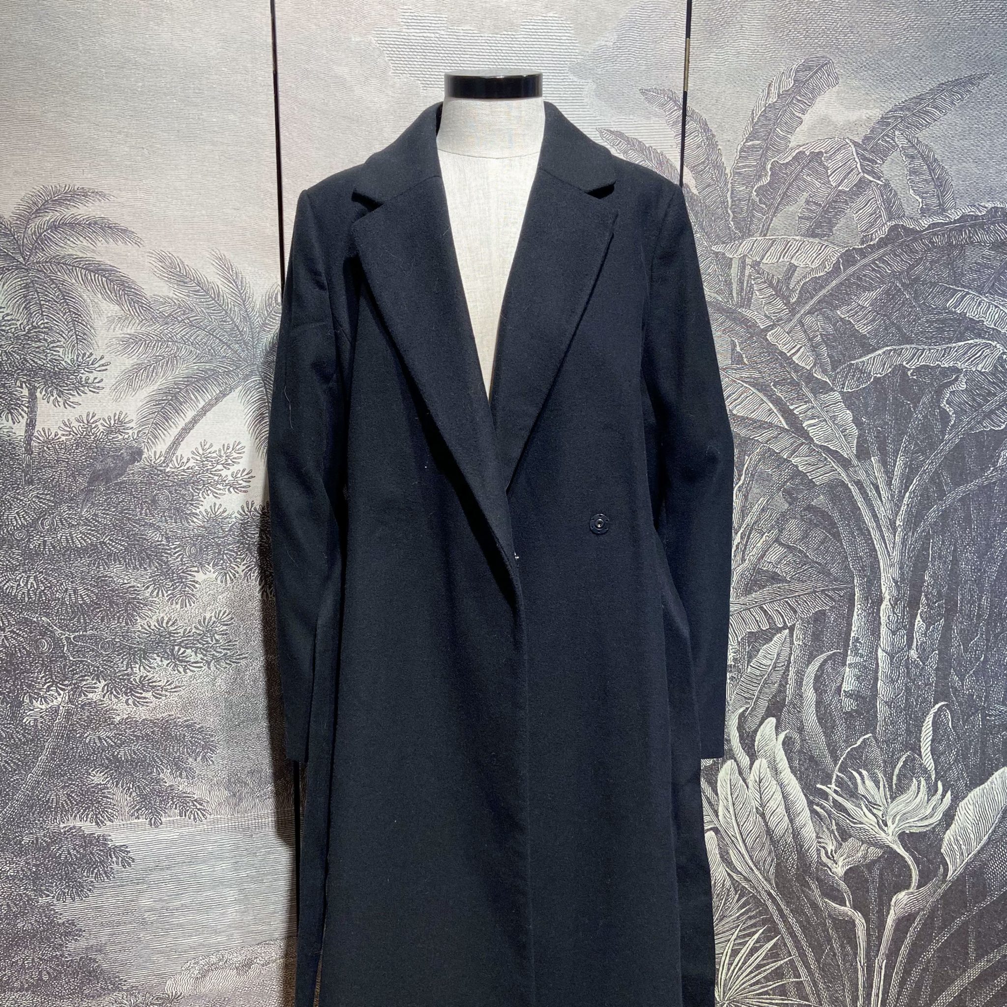 Jas H&M met Ceintuur Zwart Maat 42 Naturelle