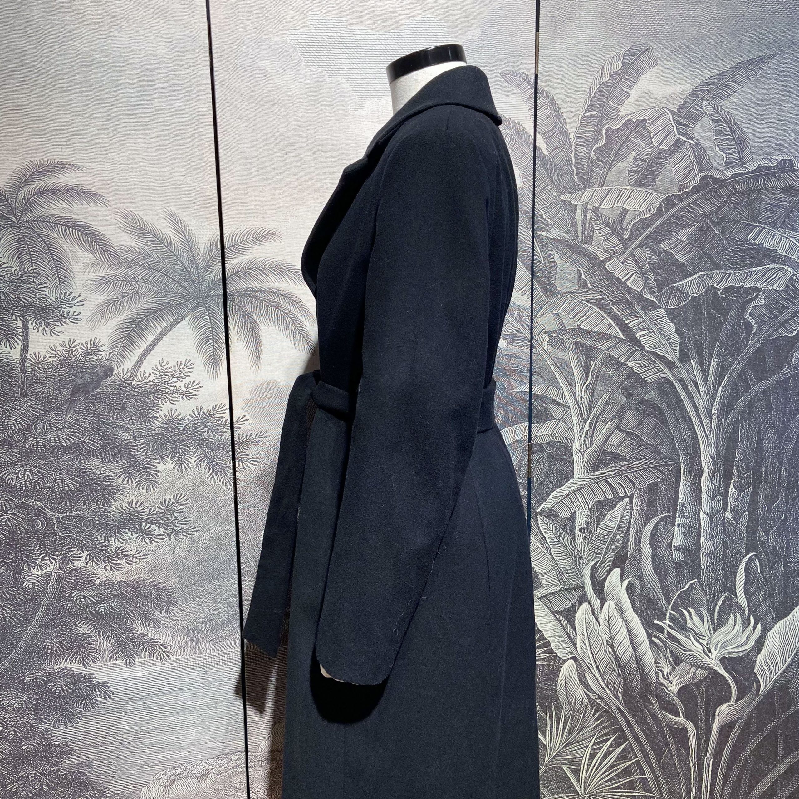 Jas H&M met Ceintuur Zwart Maat 42 Naturelle