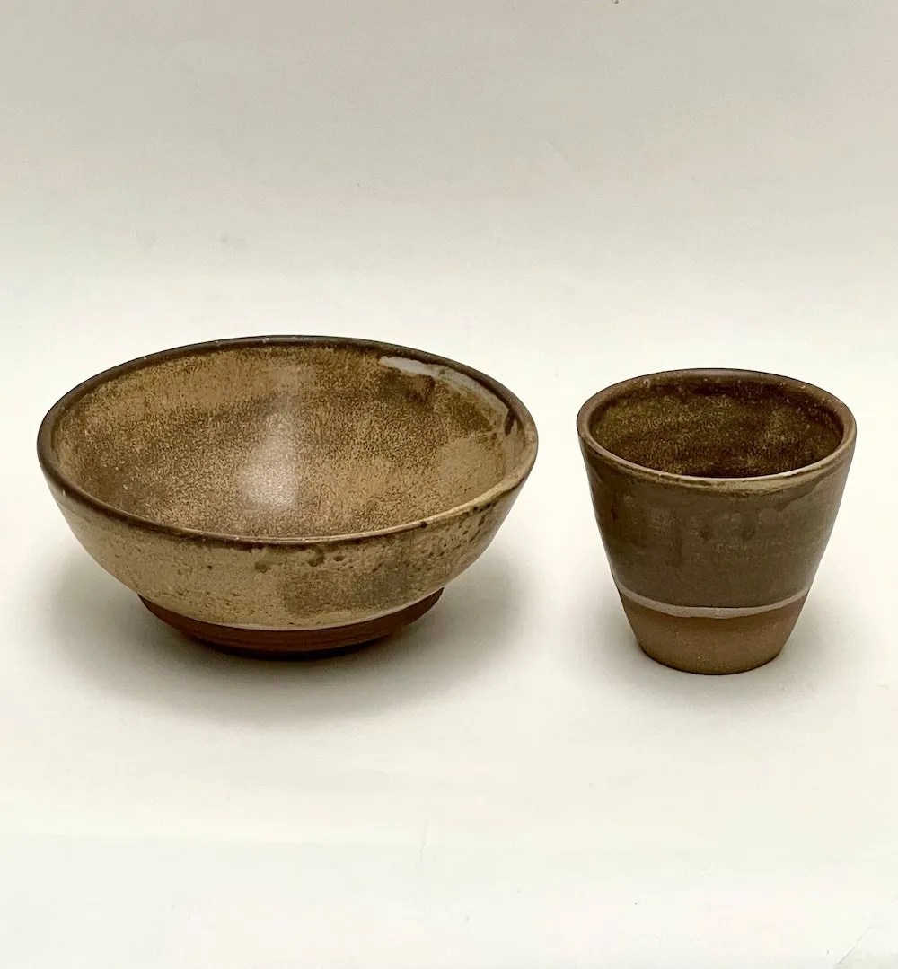 Dune small bowl and cup set (2 pieces) no handle Naturemuse Ceramics