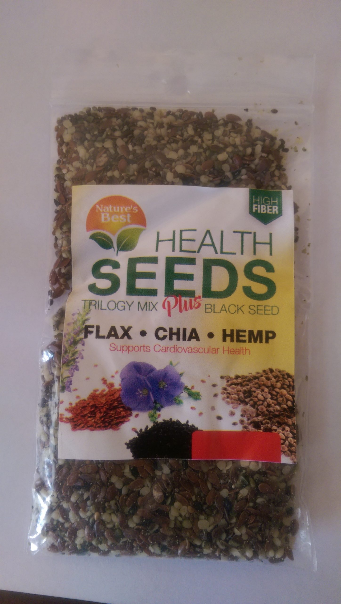 Natures Best SEEDS Trilogy Mix (Chia Flax Hemp) plus Black Seed 1oz