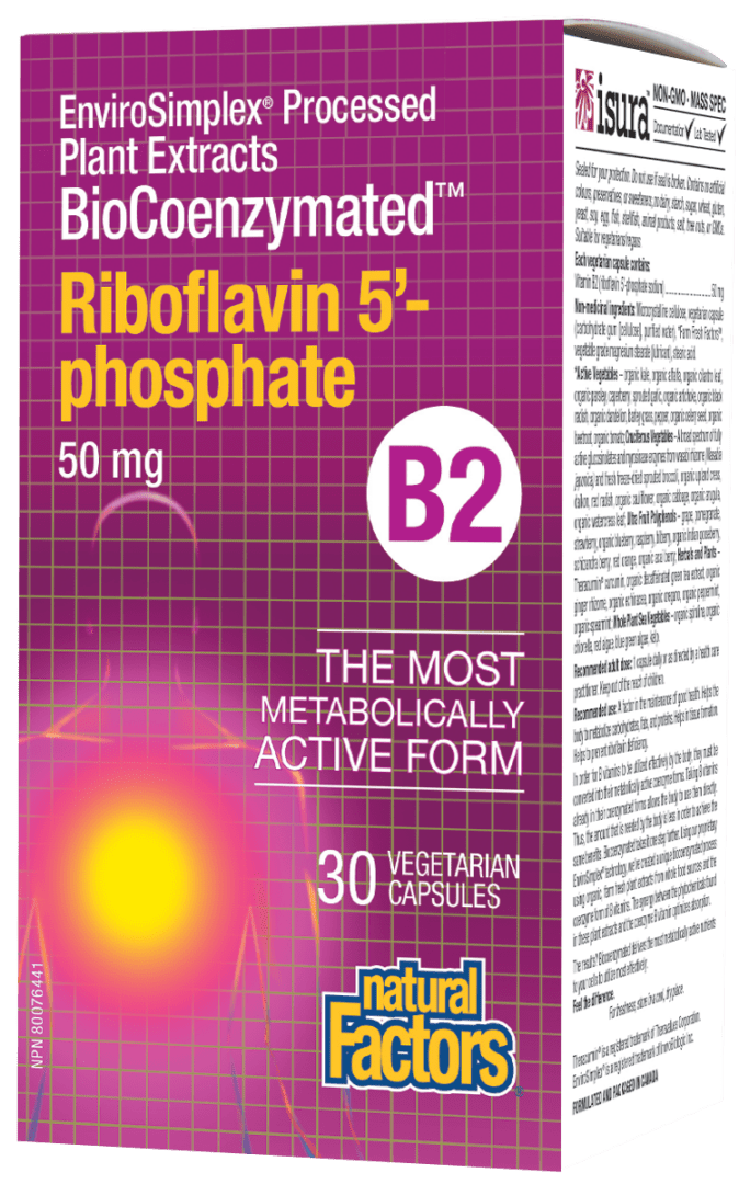 Natural Factors BioCoenzymated Riboflavin 5'Phosphat (R5P)• B2, 30