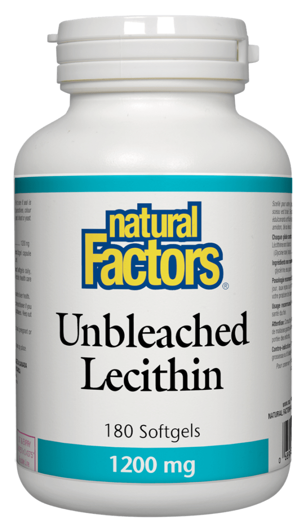 Natural Factors Unbleached Lecithin 1200 mg 180 Softgels Nature's Care
