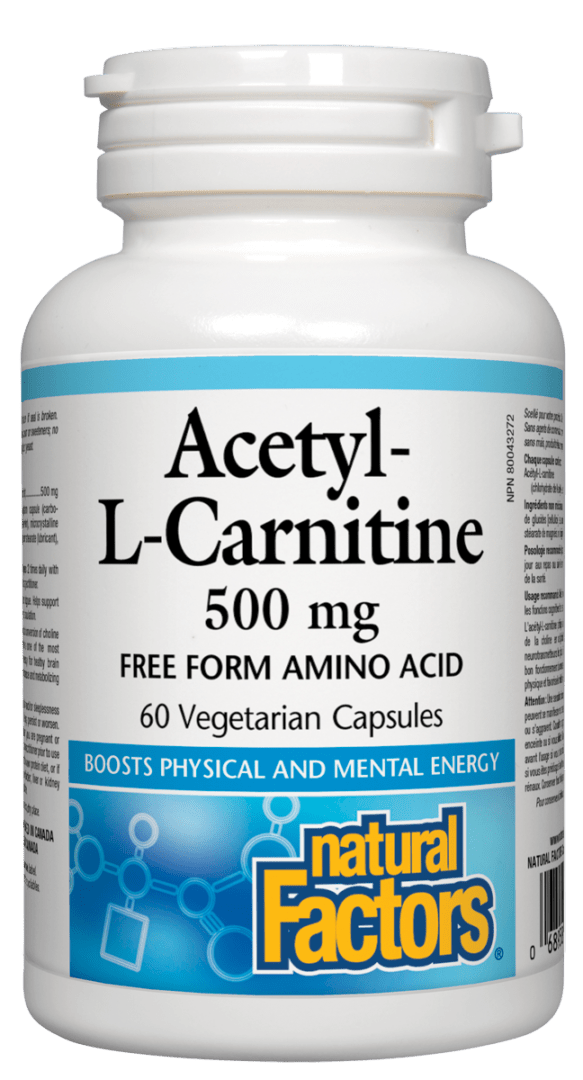 Natural Factors AcetylLCarnitine 60 Veg Caps Nature's Care