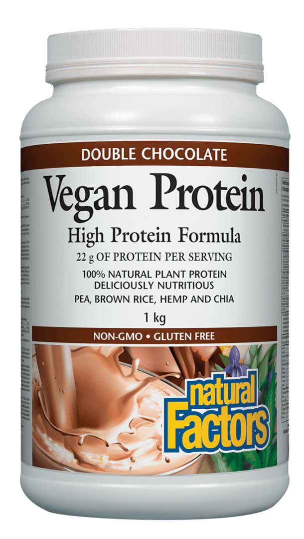 Natural Factors Vegan Protein Double Chocolate 1 kg Powder Nature's