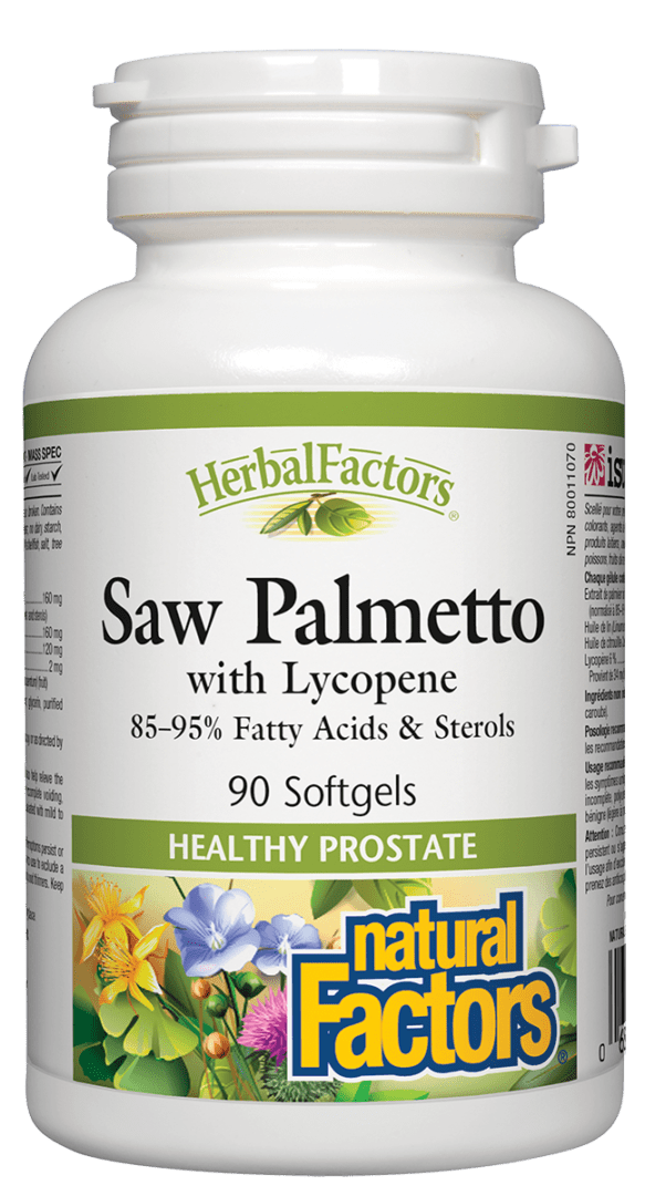 Natural Factors HerbalFactors Saw Palmetto With Lycopene 90 Softgels