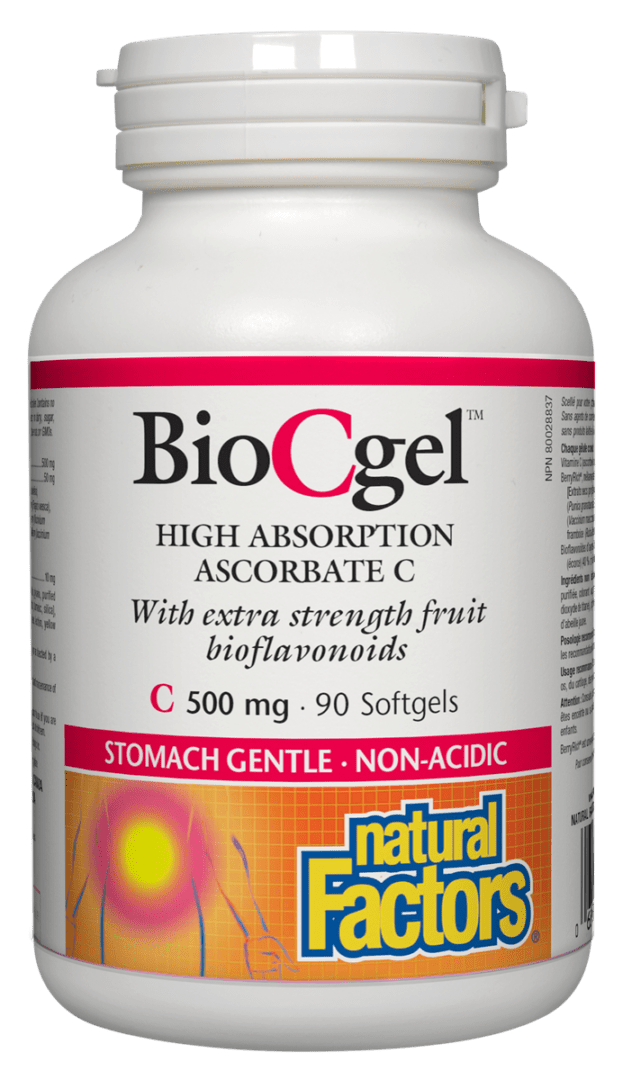 Natural Factors BioCgel High Absorption Ascorbate C 500 mg 90 Softgels