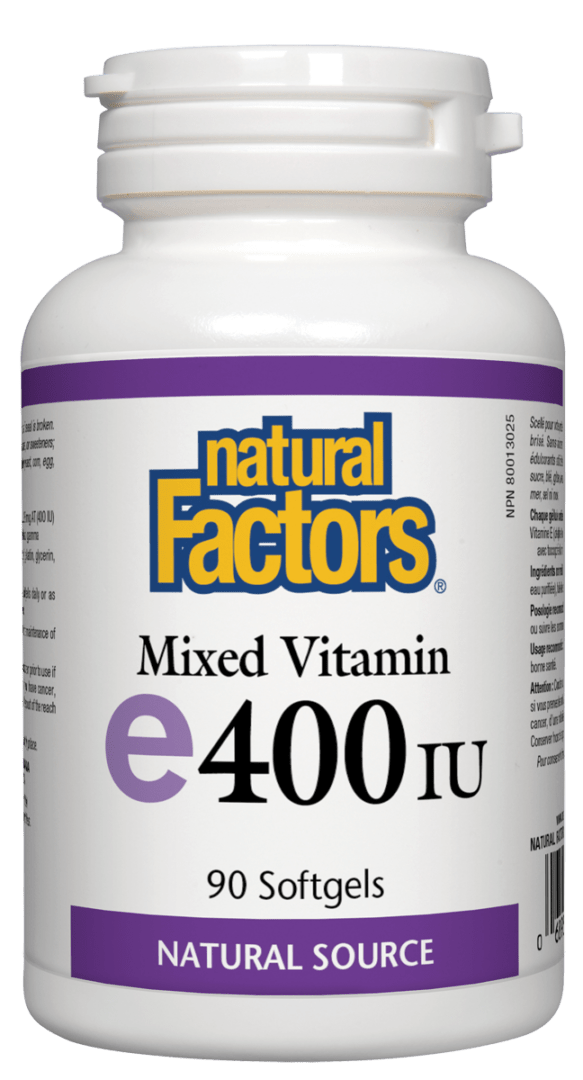 Natural Factors Vitamin E 400 IU 90 Softgels Mixed Natural source
