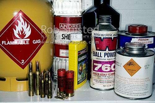 Examples of different Hazardous substances, New Zealand (NZ). Stock