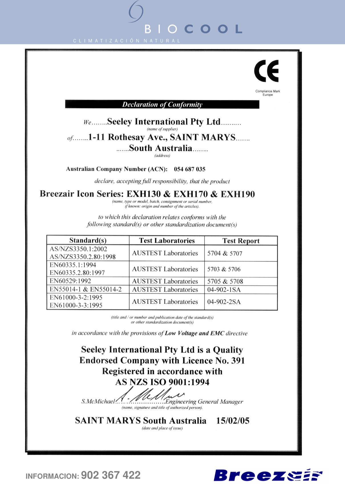 Breezair Icon NATURSOLAR Nº1 en instalaciones de energía solar térmica