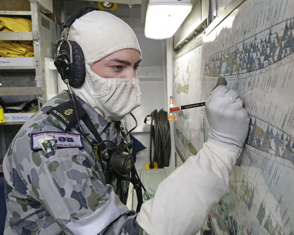 Why do navy personnel use odd white masks? Naval Post