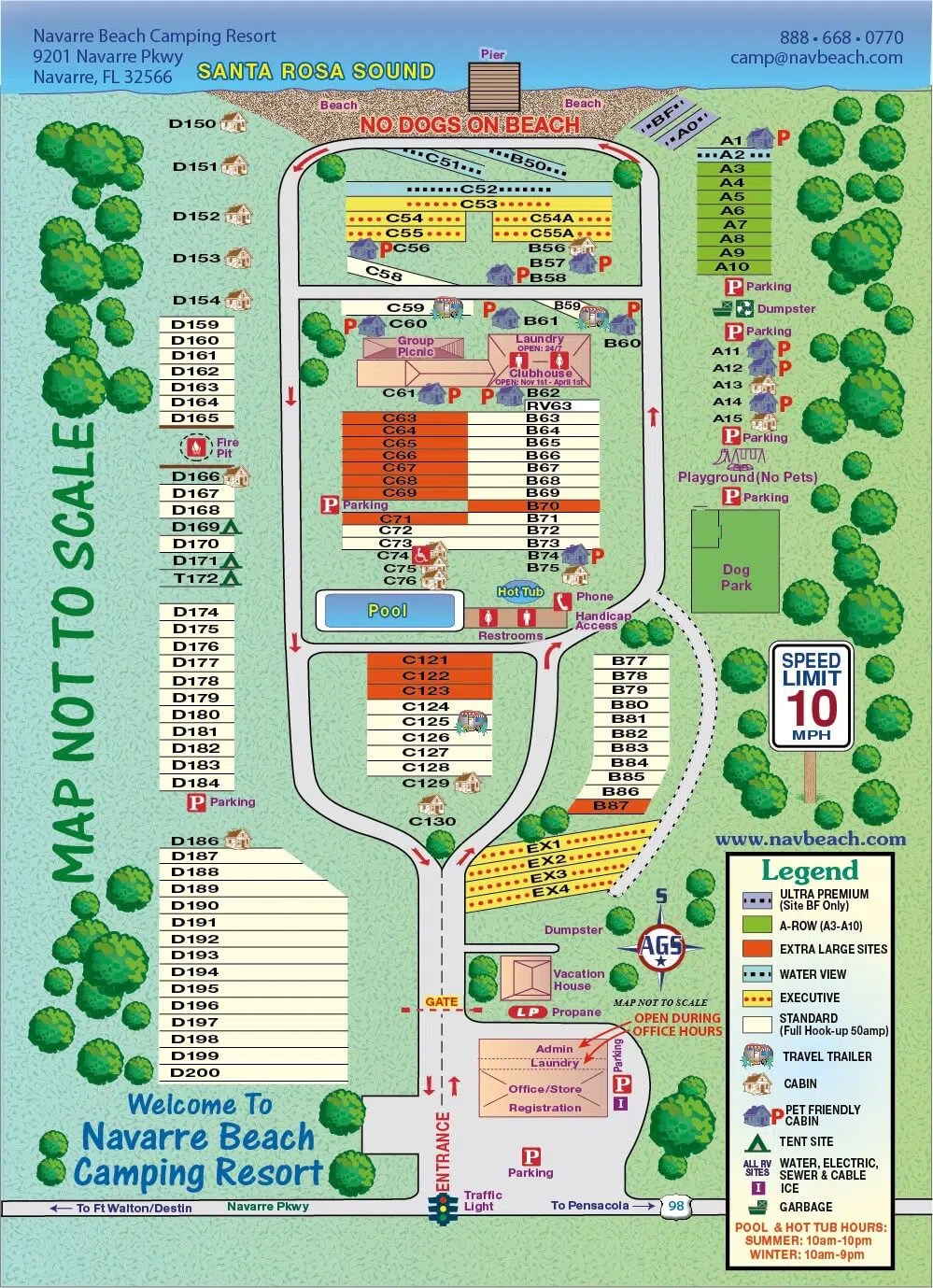 Park Map Navarre Beach Camping Resort