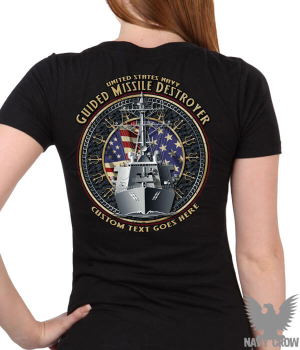 US Navy Guided Missile Destroyer Custom Ladies Shirt US Navy Apparel