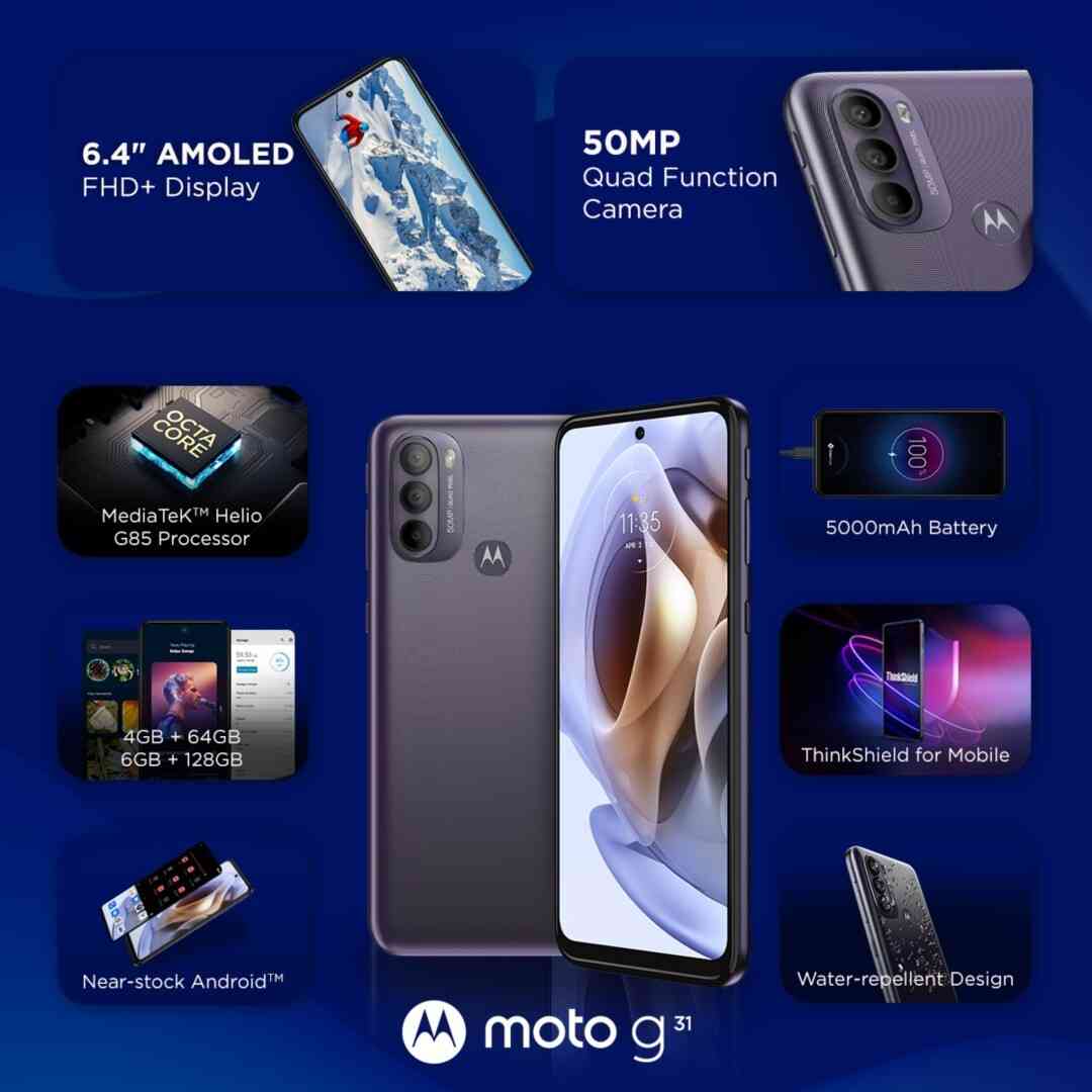 Motorola Moto G31 with 50MP triple rear camera, AMOLED display launched