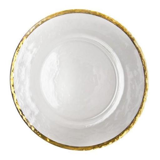Gold Rimmed Hammered Glass Charger Plate Toronto Event Rentals Nayos