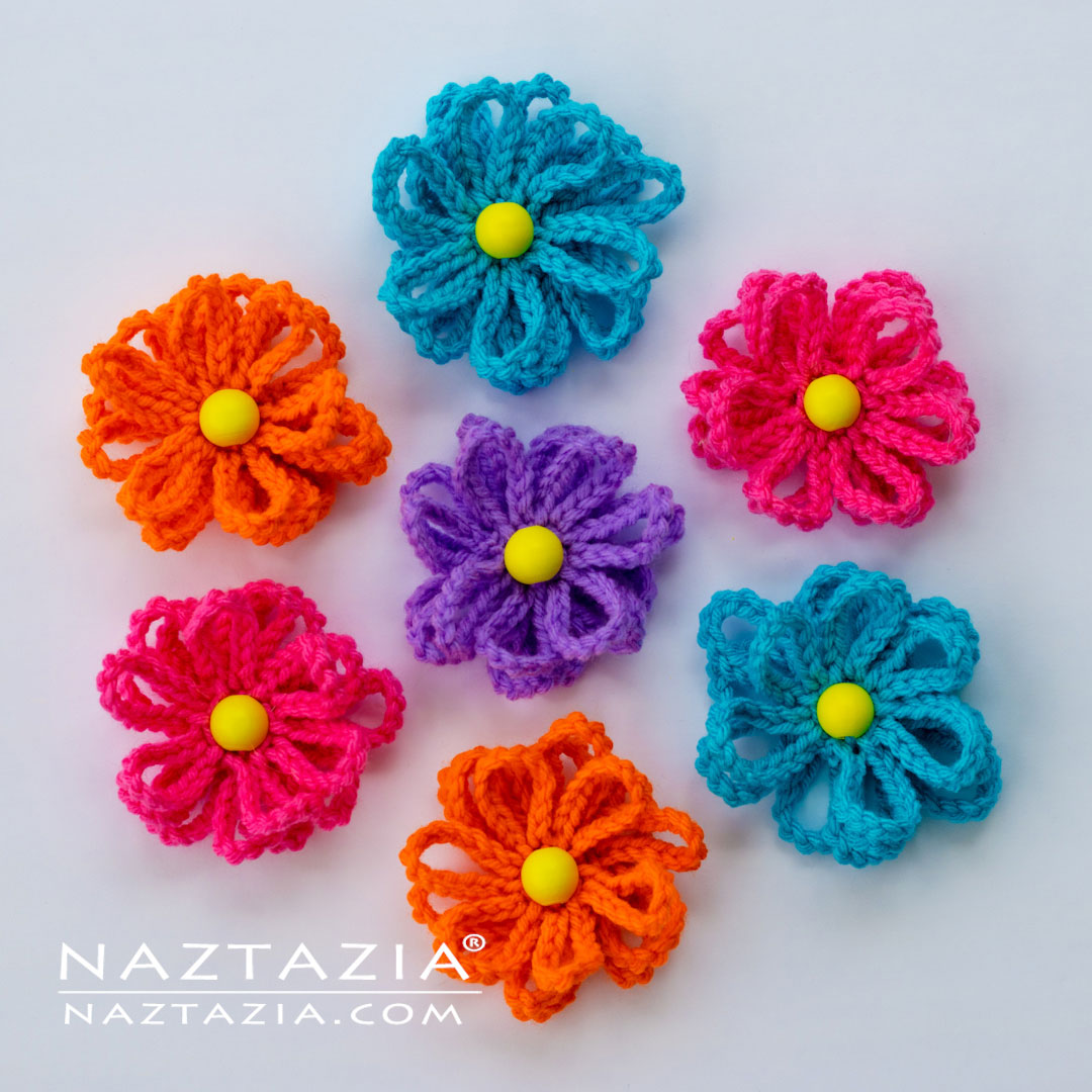 How to Crochet Easy Loop Flower Naztazia