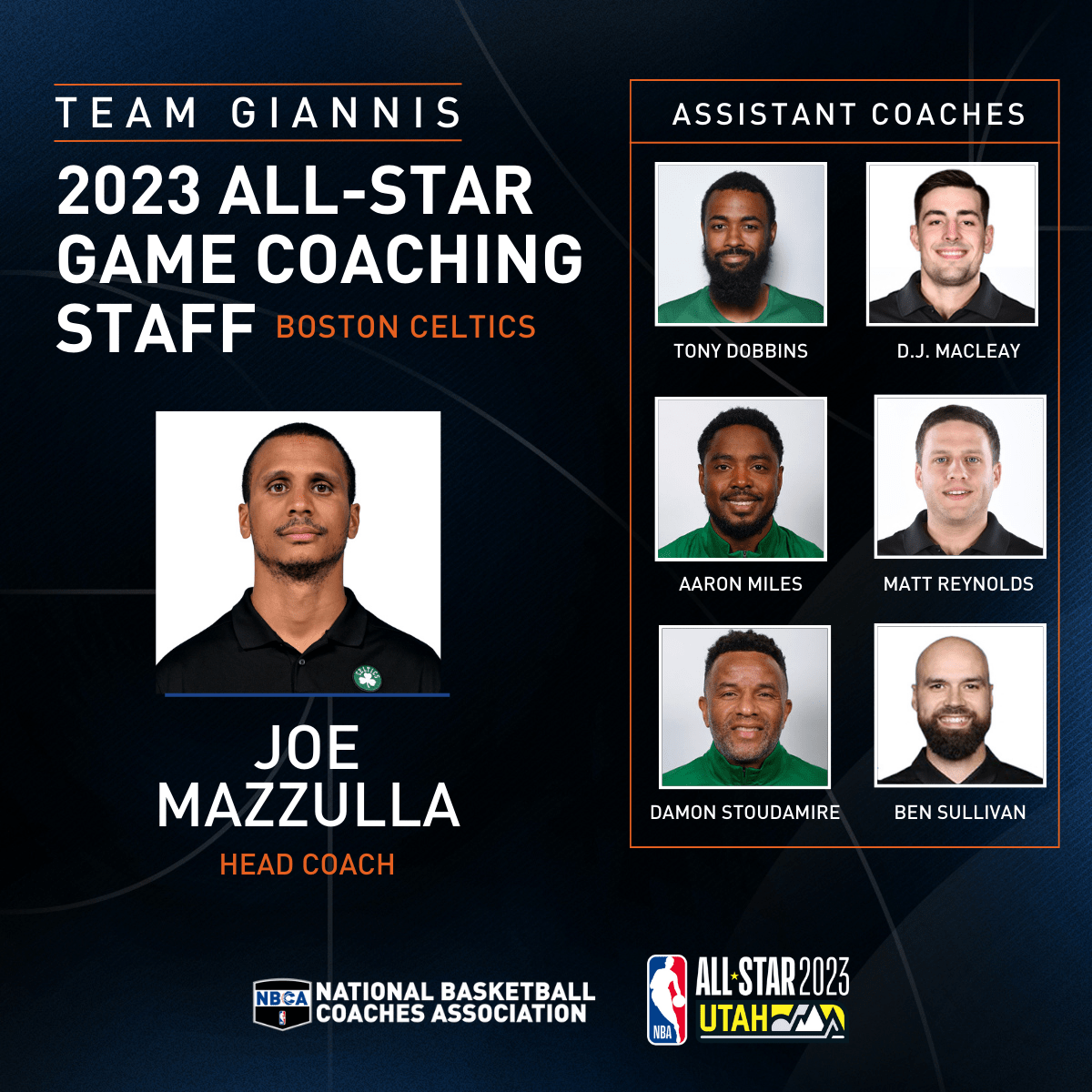 Joe Mazzulla and Boston Celtics Coaching Staff to Coach ‘Team Giannis