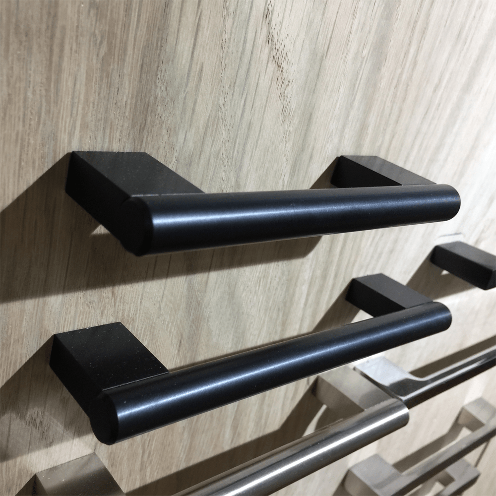 128mm Matt Black kitchen Handle Fin Series nBat Hardware