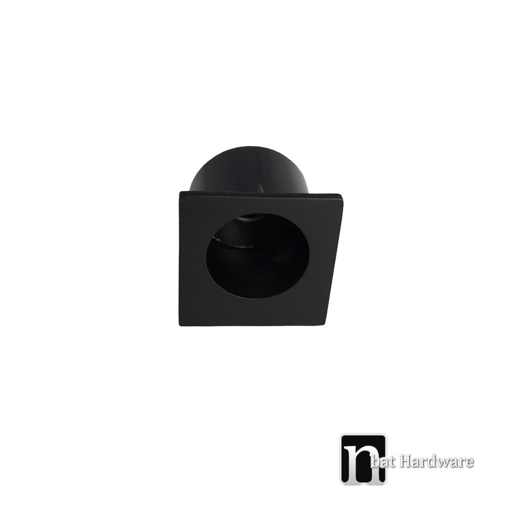 Matt Black Square Sliding Door Finger Pull nBat Hardware