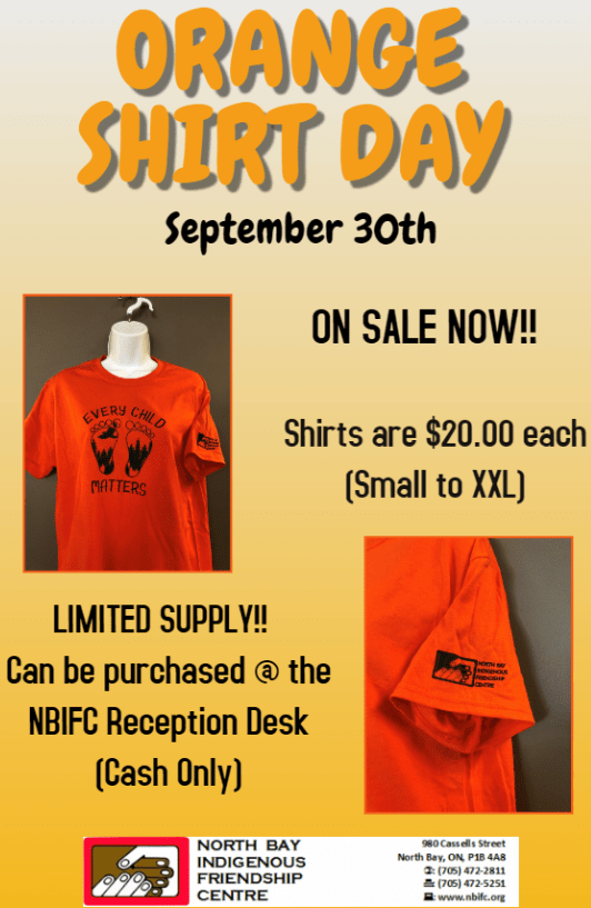 ORANGE SHIRT DAY North Bay Indigenous Friendship Centre