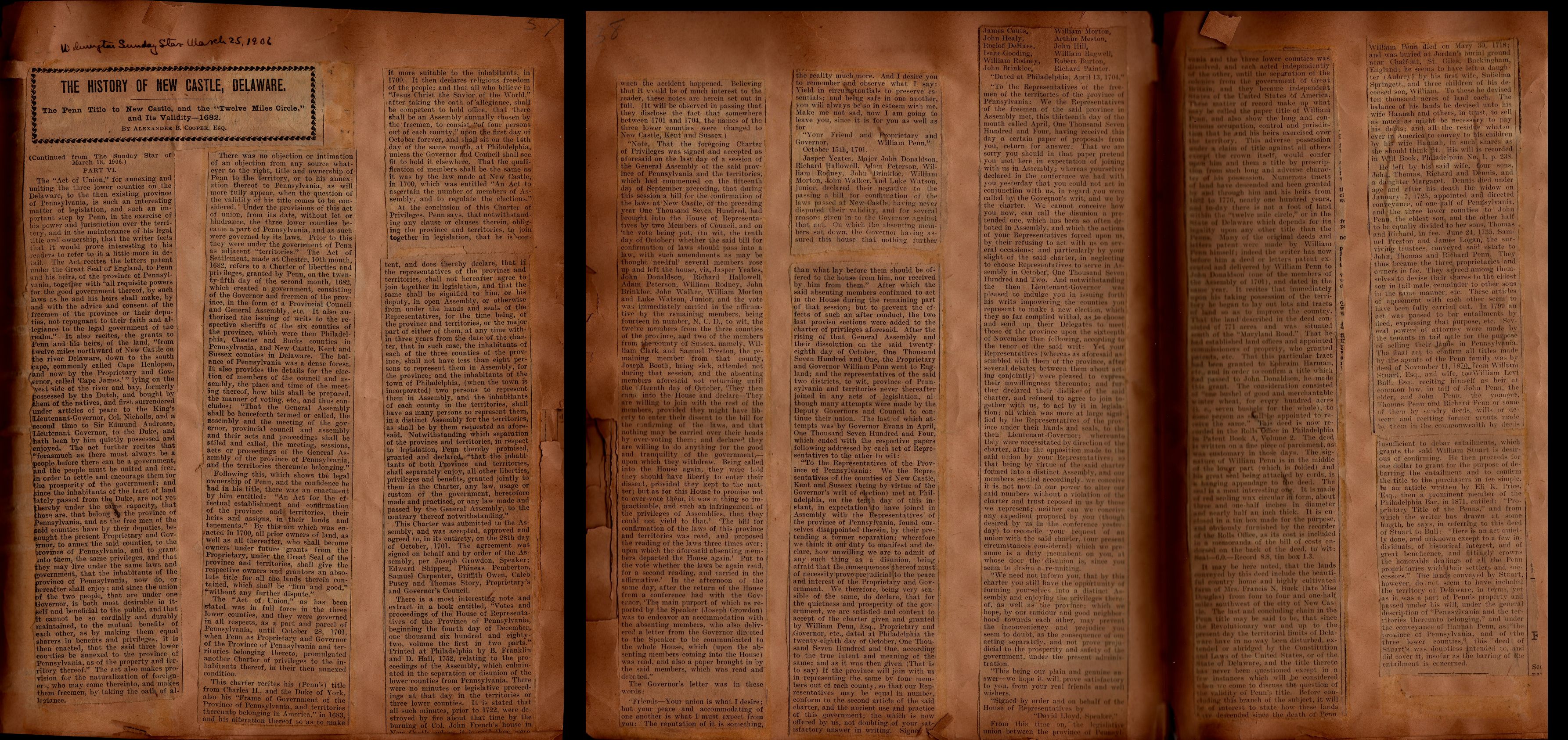 Cooper's History of New Castle