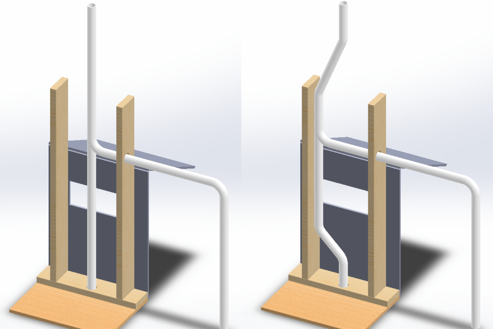 Putting an offset in plumbing vent NC4x4