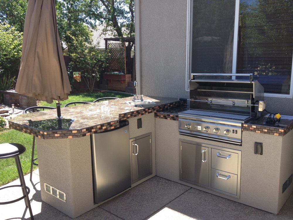 Malibu 2pc (LShape) 7'X7' BBQ Island Northern California Grills