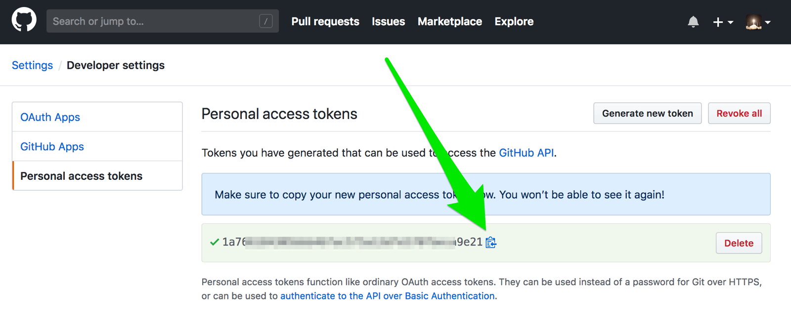 GitHub Access Token Amazon EKS