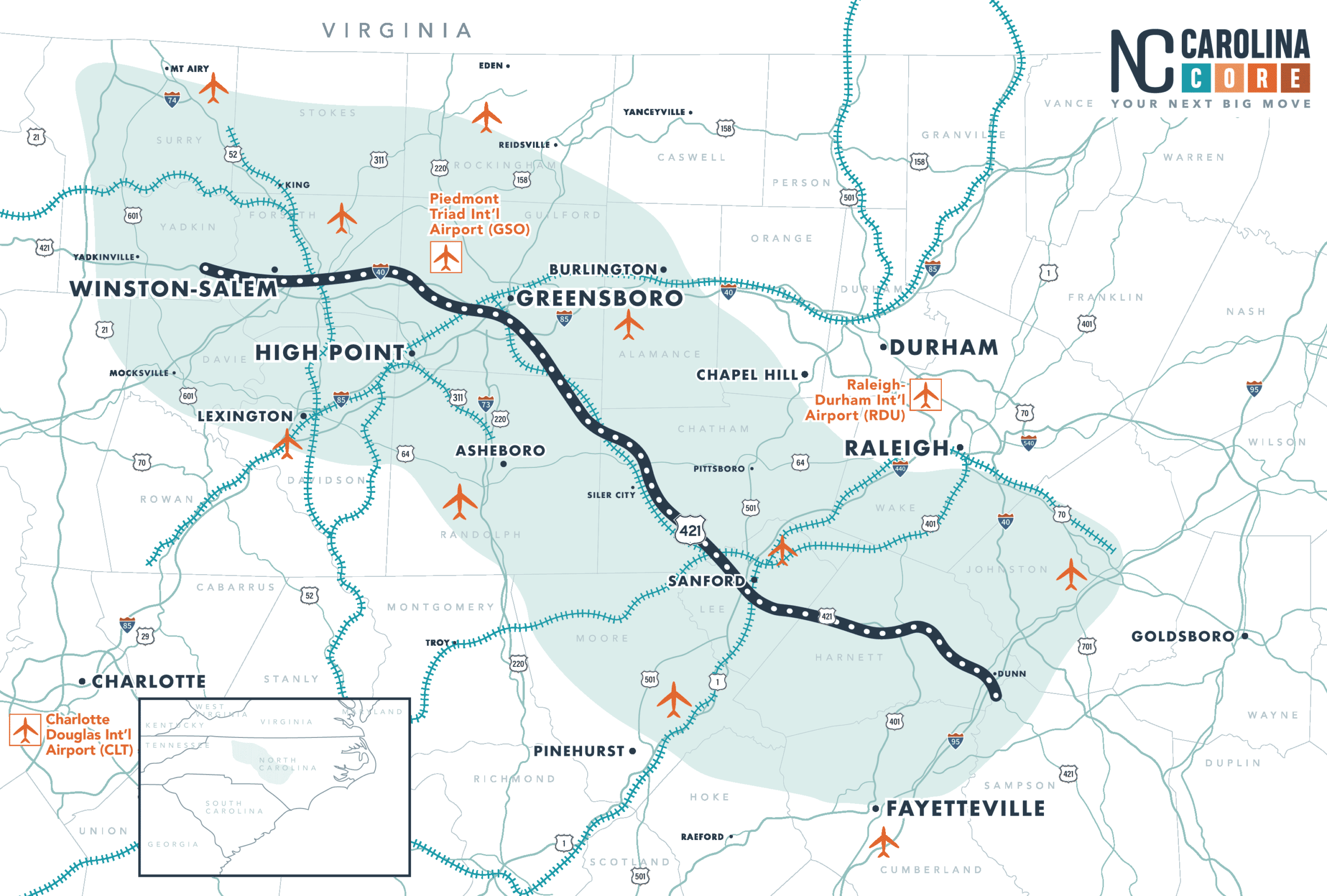 Location Carolina Core Central North Carolina Infrastructure