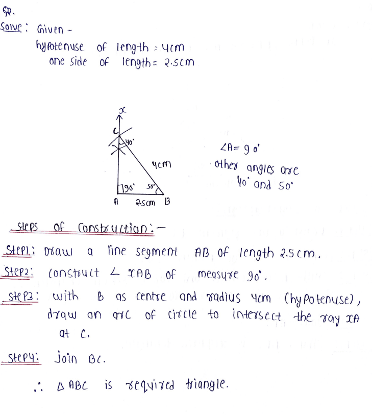 Chapter 10 Construction Of Triangles Class7 DAV Secondary