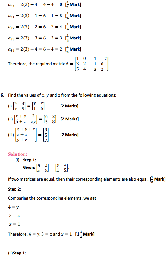 NCERT Solutions for Class 12 Maths Chapter 3 Matrices Ex 3.1 NCERT MCQ