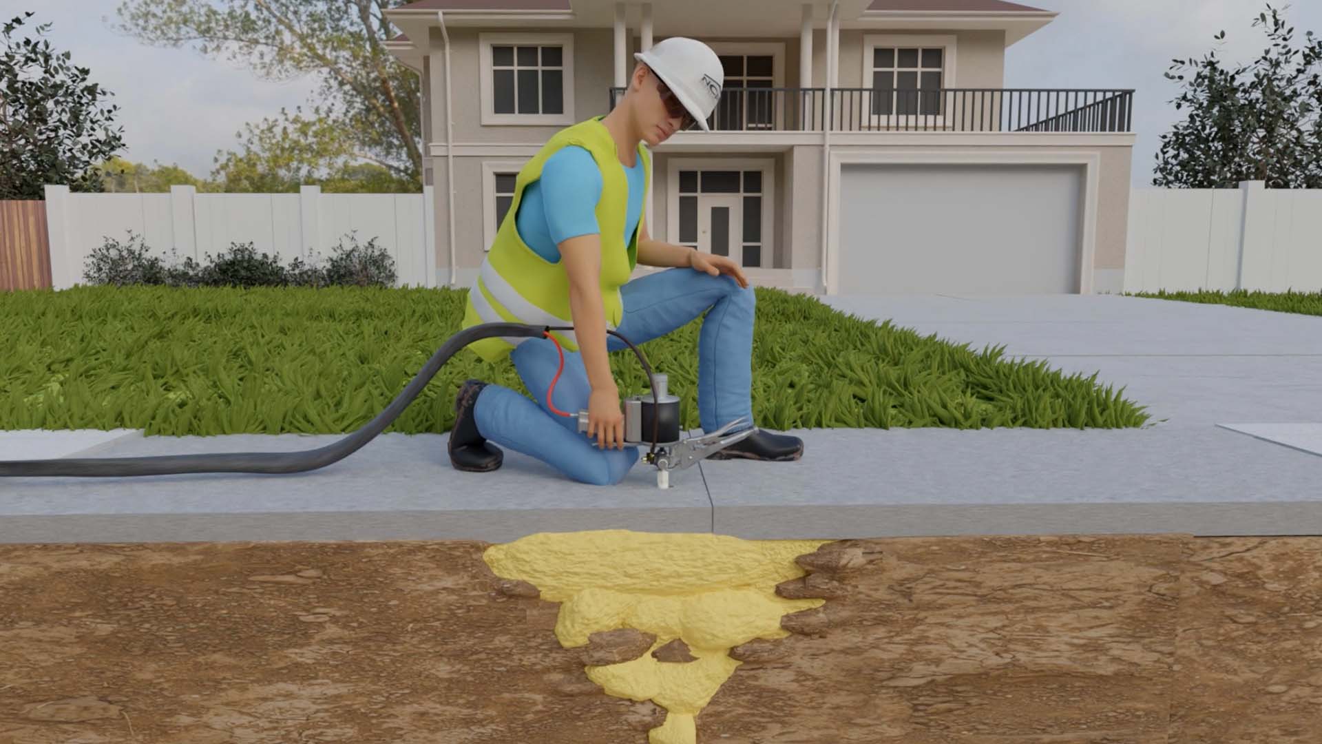 Concrete Sidewalk Repair with Polyurethane NCFIGEO