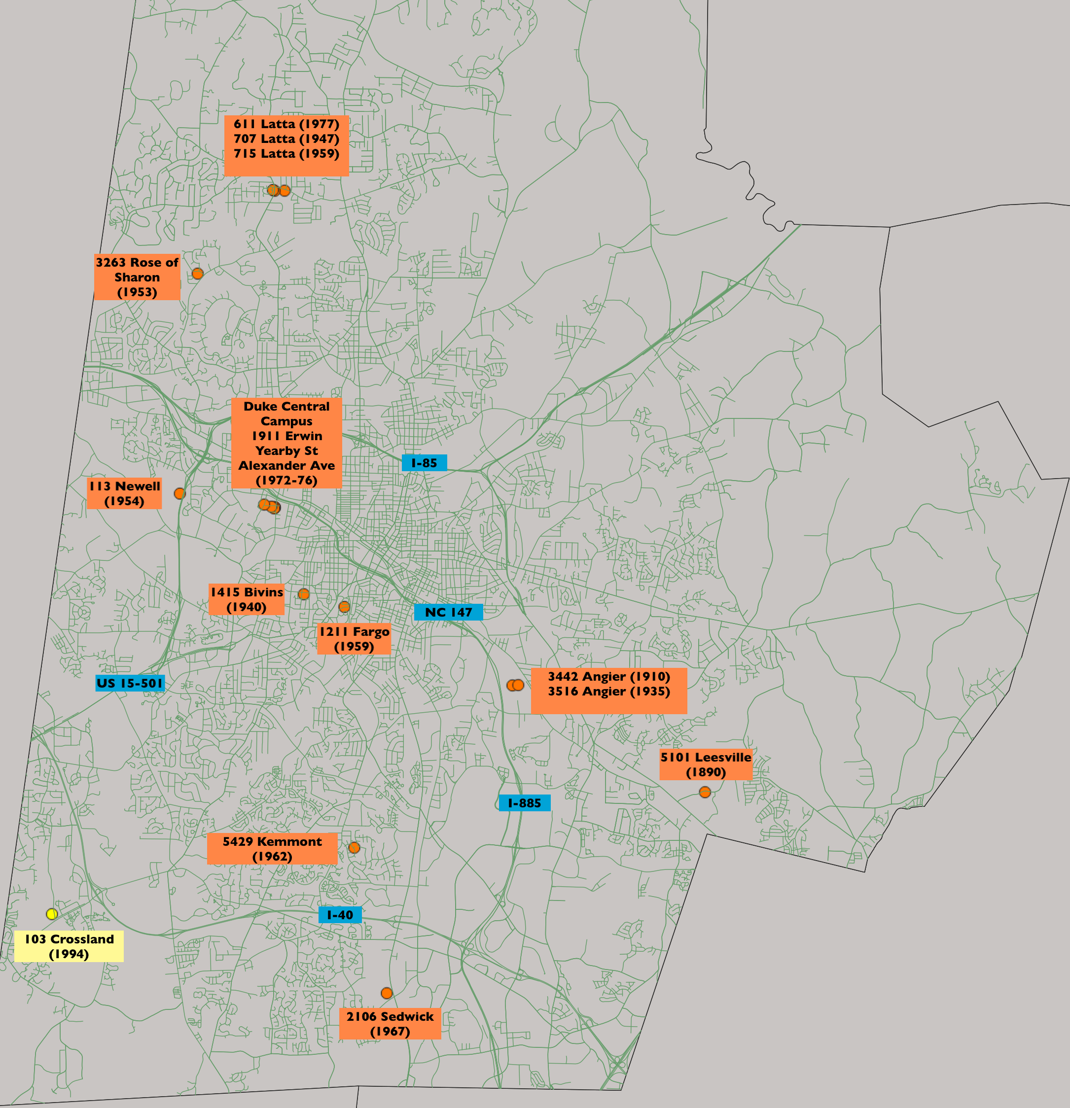 Durham fire dept burned Duke heiress's house for training. Lead paint