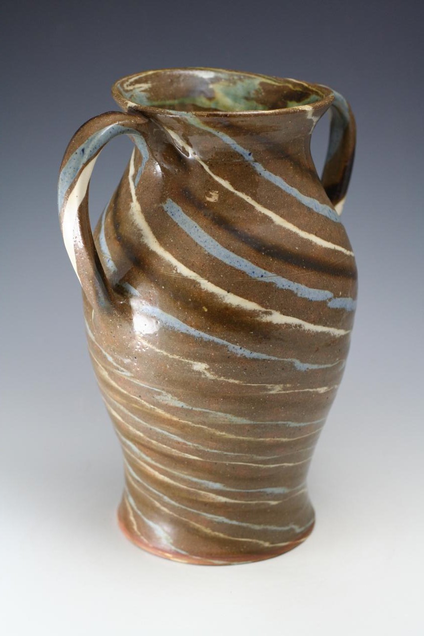 Joe Reinhardt Pottery Swirl Vase NC NC Pottery