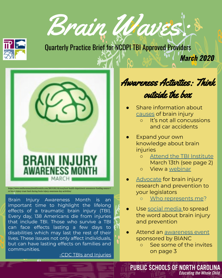 Brain Waves March 2020 NC School Psychology