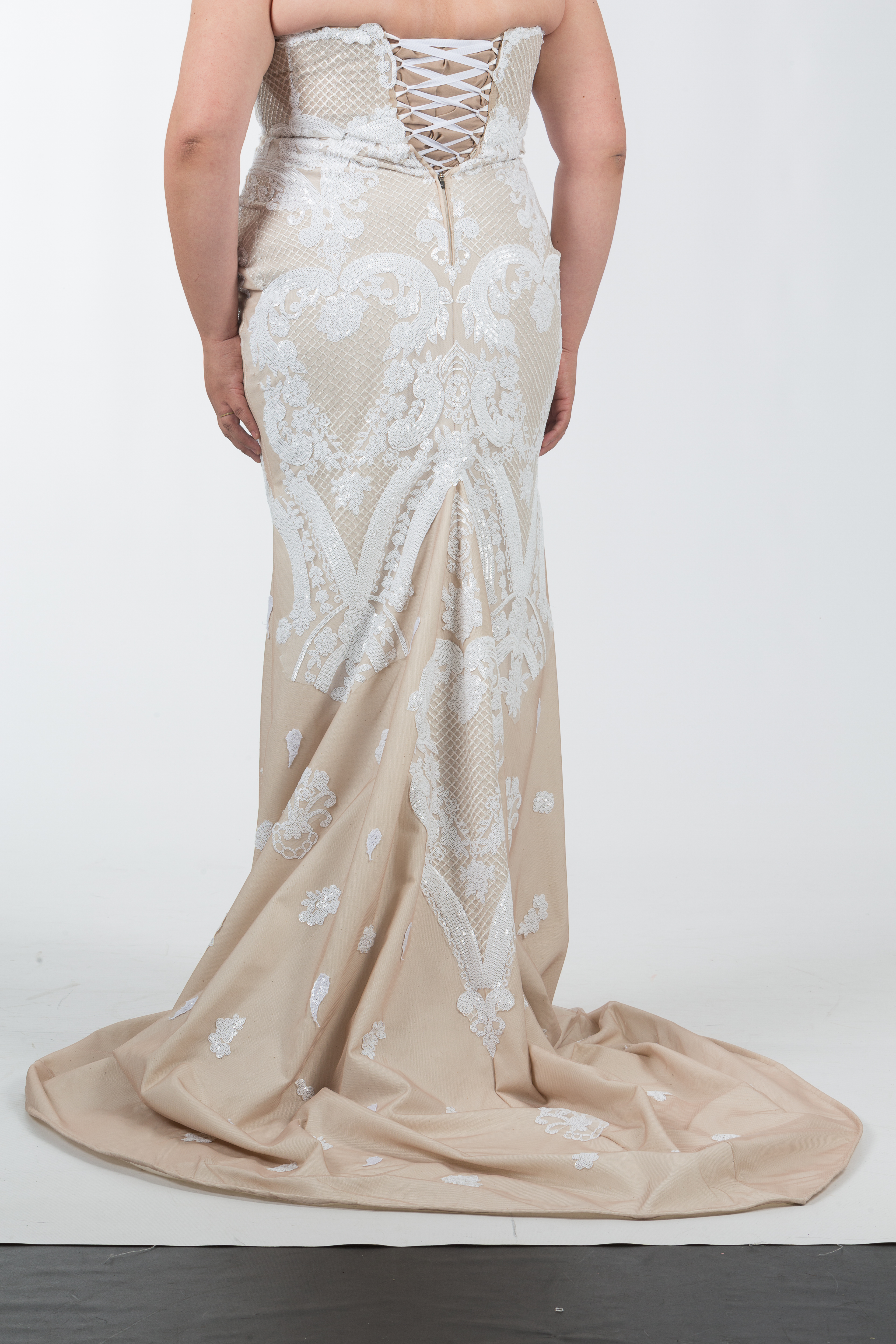 Plus Size Strapless Dress, Wedding Dress, Full Figured Wedding Gown