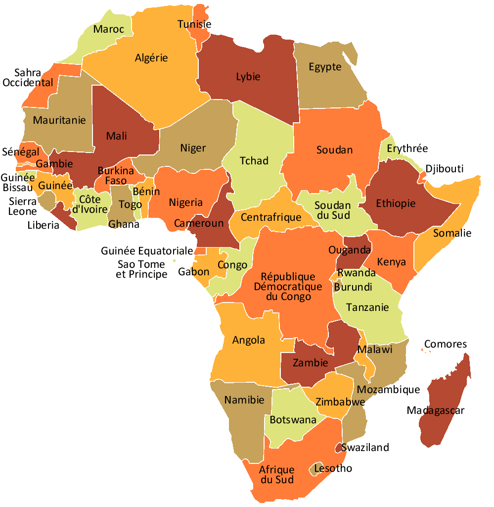 Les Points Clés De La Carte D'afrique À Imprimer AFRIQUE Origine et significations des noms des pays Africains