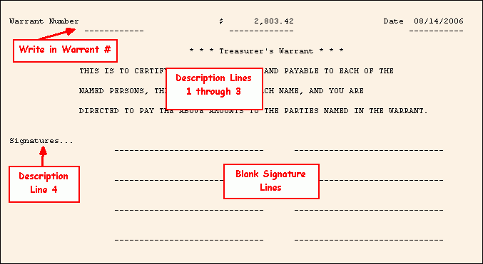 Check Register - Treasurer&rsquo;s Warrant Report Sample