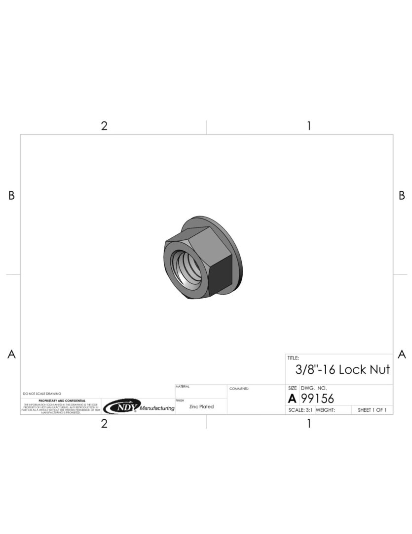 3/8" - 16 Lock Nut - NDY Manufacturing