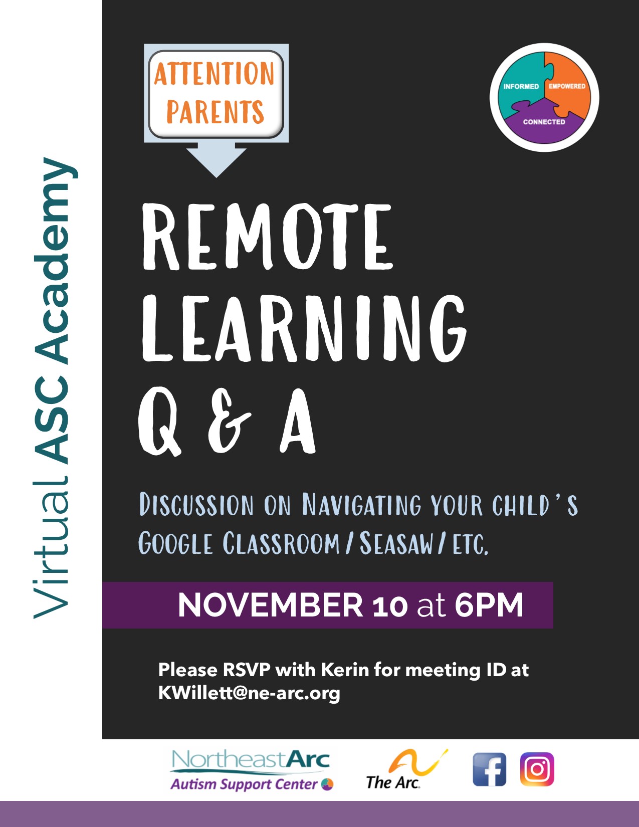 ASC Academy Training Attention Parents Remote Learning Q & A