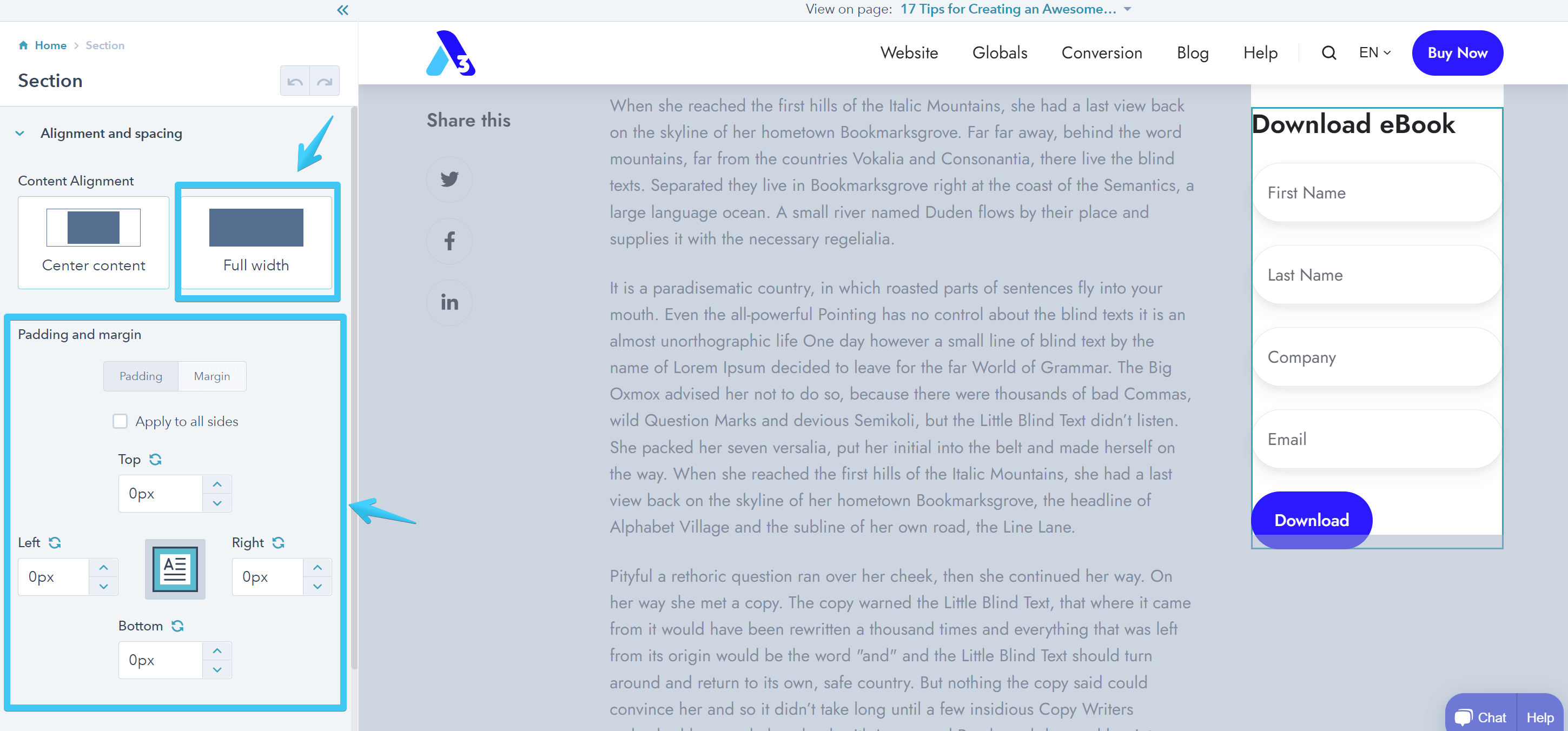 How to add global content to the blog sidebar Neambo
