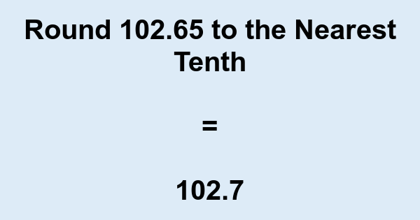 Round 102.65 to the Nearest Tenth | nearesttenth.com