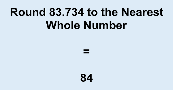 Round 83.734 to the Nearest Whole Number | nearesttenth.com