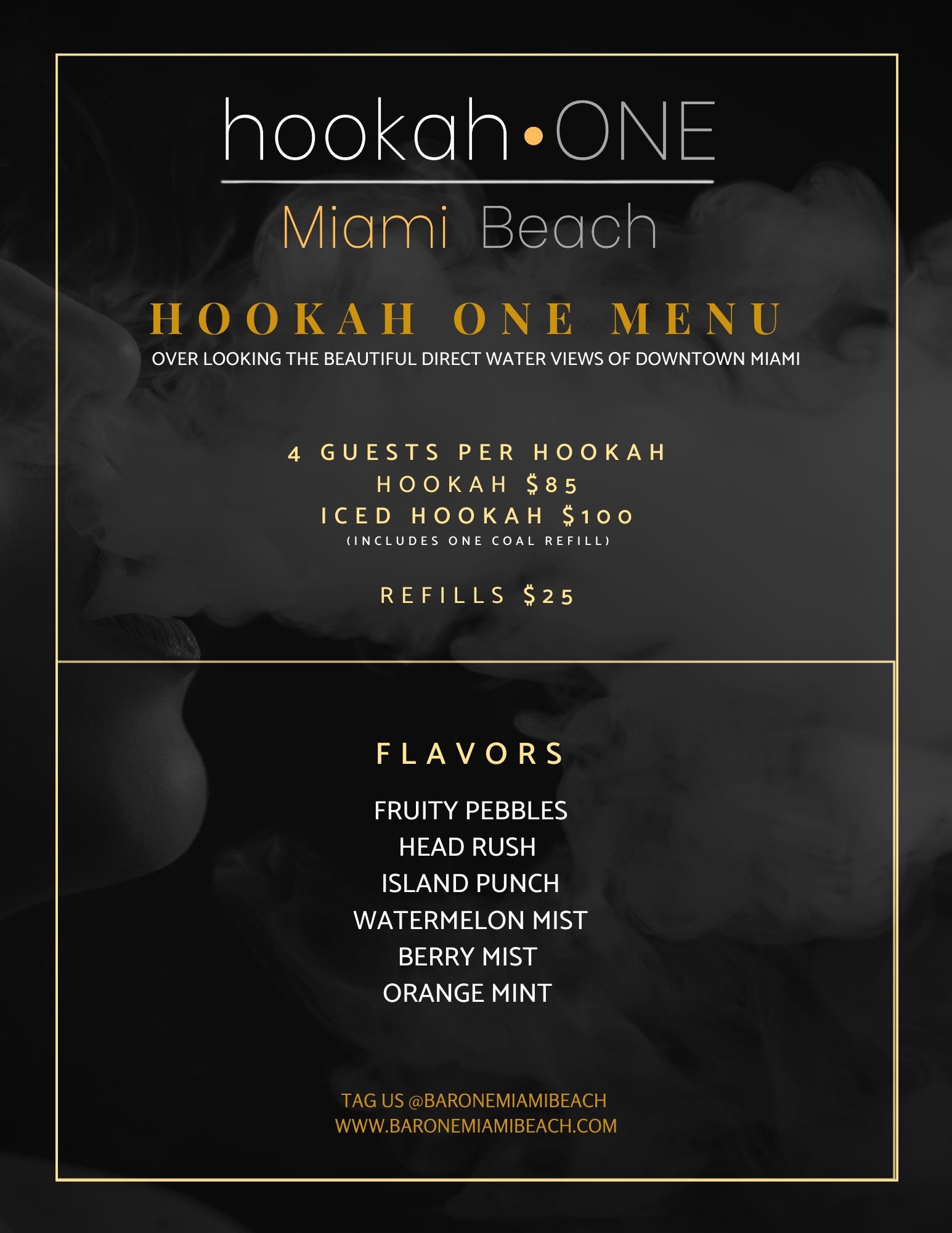 hookah Neat Menus