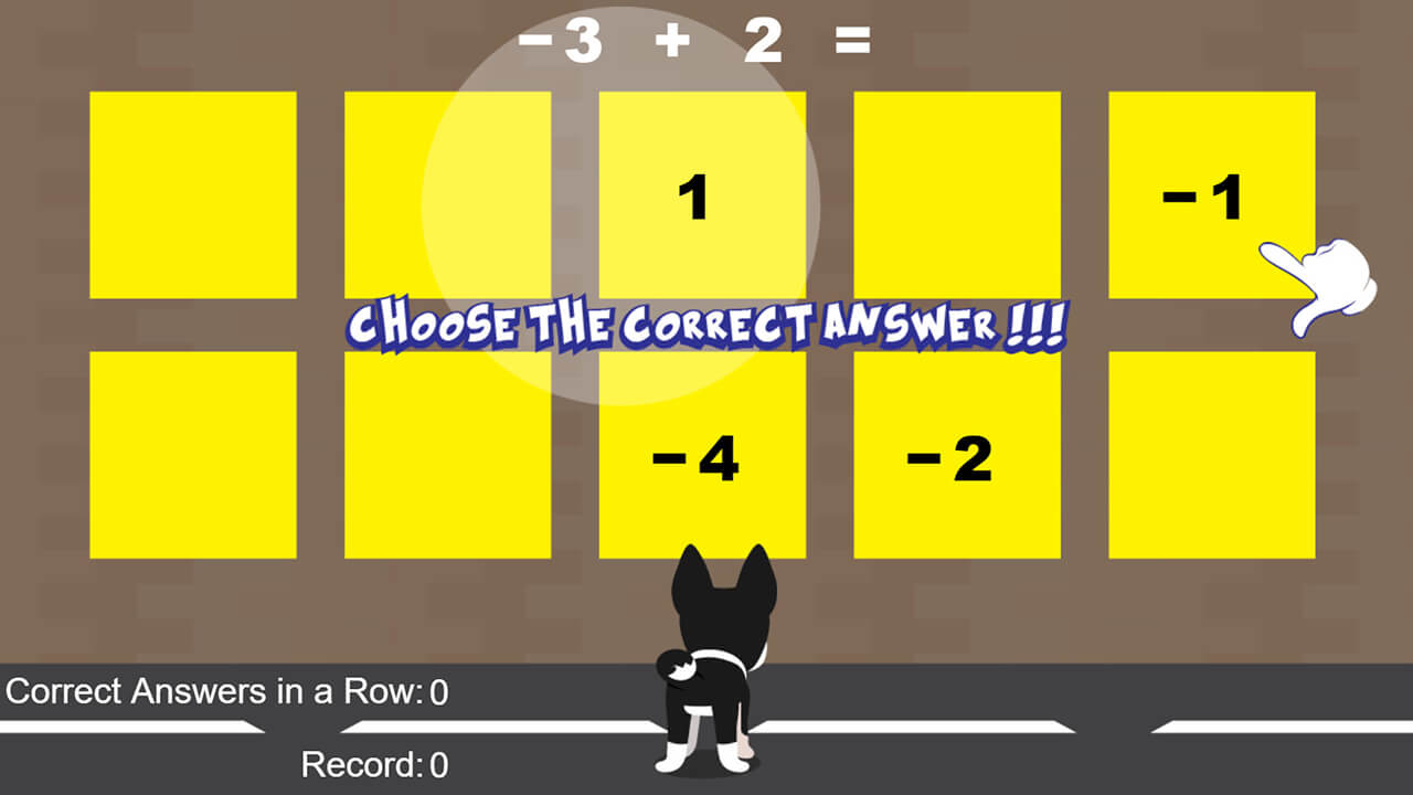 Math Dog Integer Addition Nebulous Game Free Online PC Version!