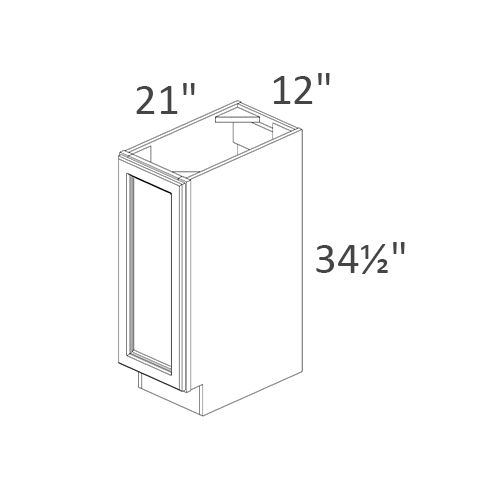 Single Full Height Door Vanity 12W x 34.5H x 21D New