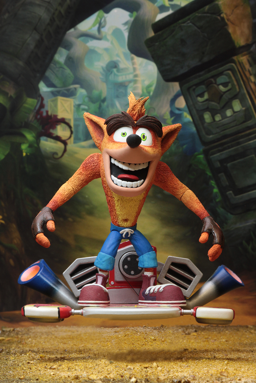 Crash Bandicoot 7” Scale Action Figure Deluxe Crash with Jet Board