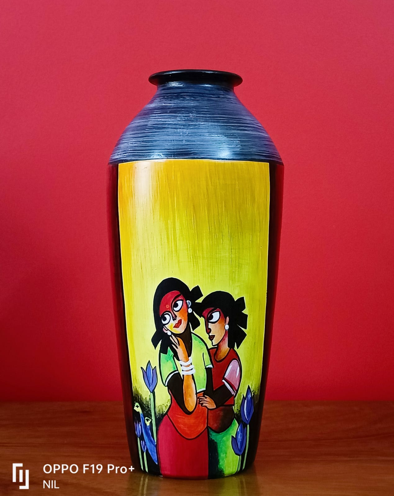 Traditional Hand Painted Flower Vase Necessity eStore