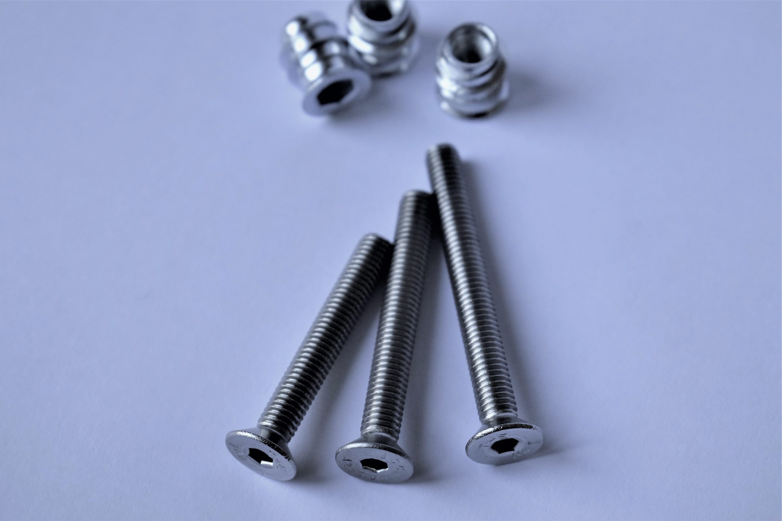 HexDrive BoltOn Neck Guitar Screws and Inserts for Strat, Tele and Bass , different sizes
