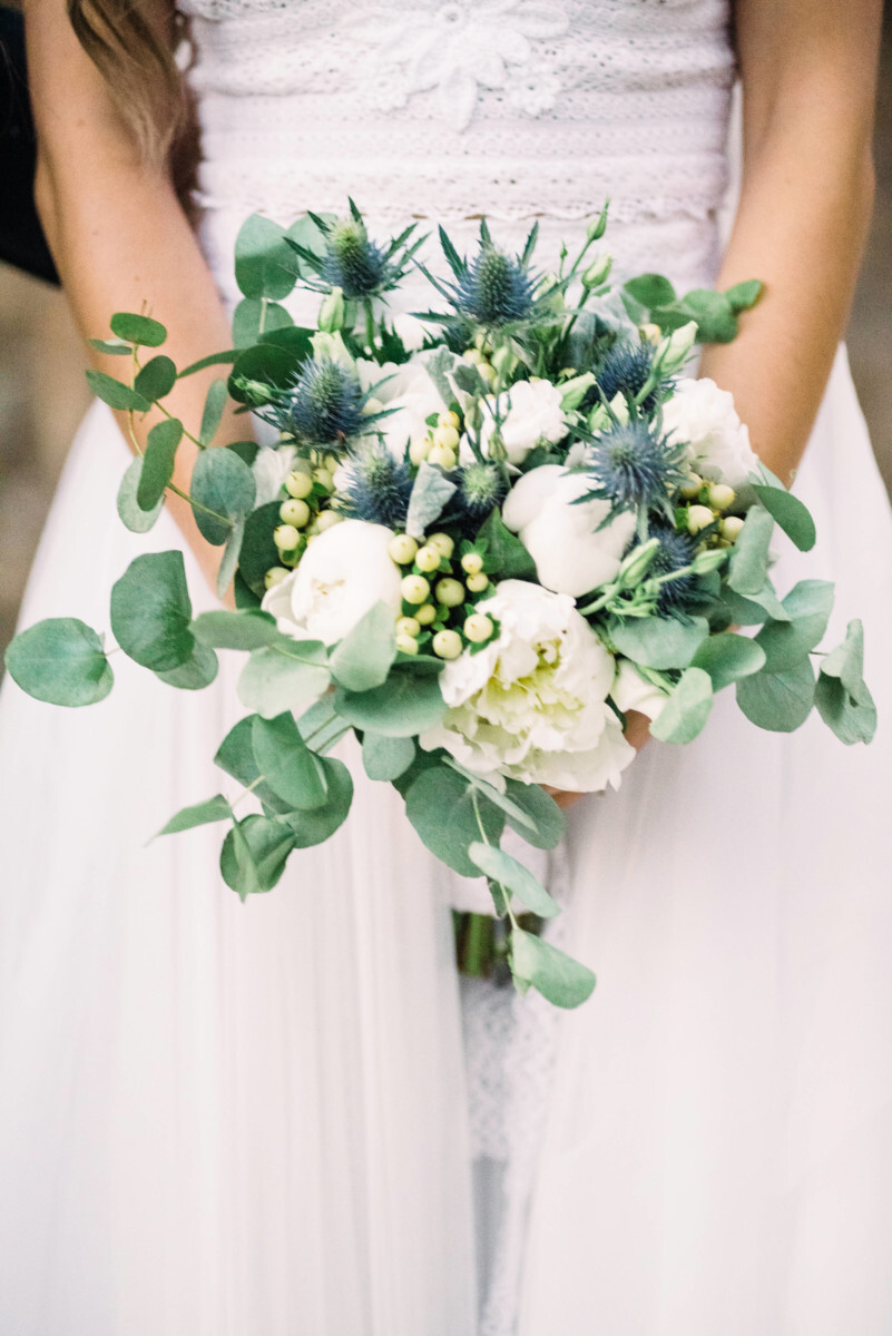 Neda Decorations Bridal Wedding Bouquet Eucalyptus Eryngium Peonies