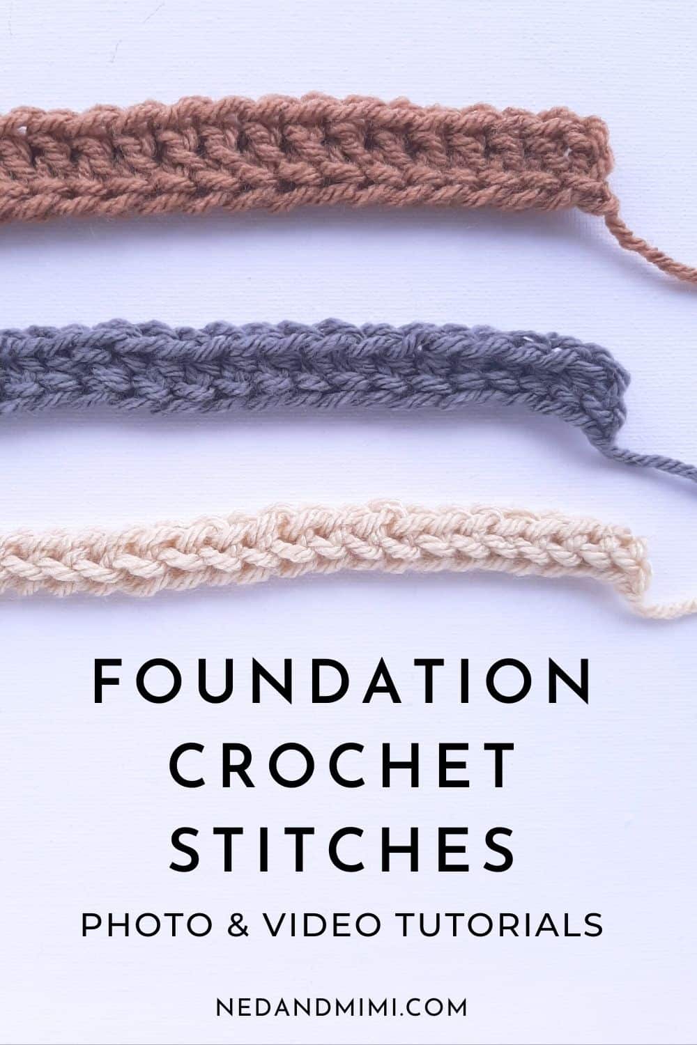 Chainless Foundation Crochet Stitches Ned & Mimi